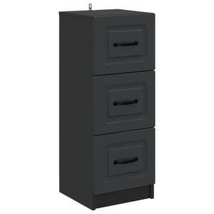 vidaXL Z&aacute;suvkov&yacute; kabinet Čierna 33 x 34,5 x 87 cm Kompozitn&eacute; drevo