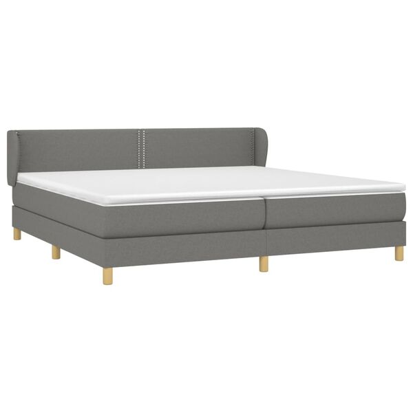 vidaXL Boxspring posteľ s matracom tmavosiv&aacute; 200x200 cm l&aacute;tka