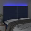 vidaXL Čelo postele s LED modr&eacute; 144x5x118/128 cm l&aacute;tka