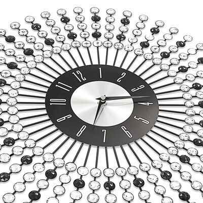 vidaXL Nástenné hodiny čierne 43 cm kovové