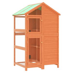vidaXL Domček pre vt&aacute;ky hned&yacute; 97x81x152 cm borovicov&yacute; mas&iacute;v