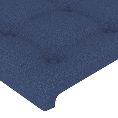 vidaXL Čelo postele so záhybmi modré 203x23x118/128 cm látka