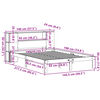vidaXL Posteľ s knižnicou bez matraca vosková 140x190 cm borovica