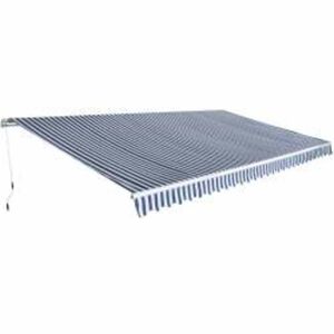 vidaXL Skladacia mark&iacute;za, manu&aacute;lna 600 cm, modr&aacute;/biela