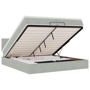 vidaXL Osmansk&yacute; r&aacute;m postele s matracmi svetlosiv&aacute; 200x200 cm zamat