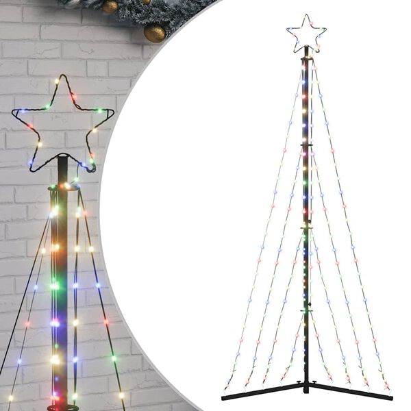 vidaXL LED vianočn&yacute; stromček 339 LED farebn&eacute; 187 cm