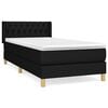 vidaXL Posteľn&yacute; r&aacute;m boxspring s matracom čierny 90x200 cm l&aacute;tka