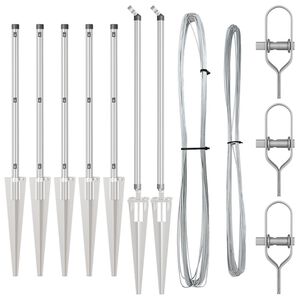 vidaXL Plotové stĺpy 7 pcs Strieborná Ø32mm 120 cm Pozinkovaná oceľ