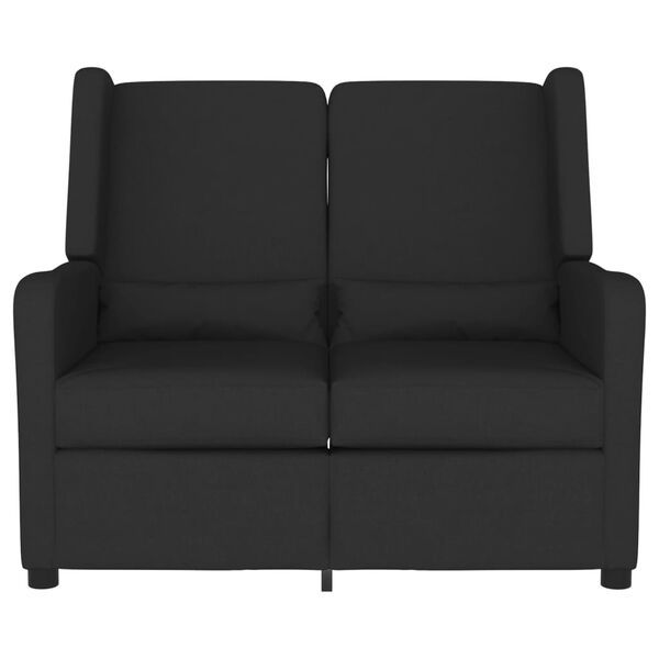 vidaXL 2-miestne skl&aacute;pacie mas&aacute;žne kreslo čierne l&aacute;tkov&eacute;