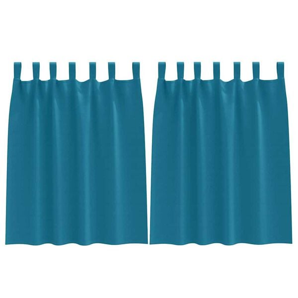 vidaXL Z&aacute;clony na zatemnenie s kr&uacute;žkami 2 pcs Tyrkysov&aacute; 140 x 140 cm