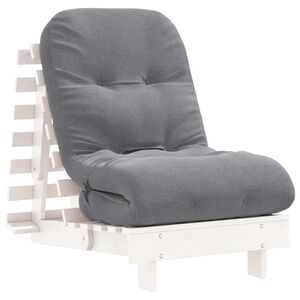 vidaXL Rozkl. futonov&aacute; pohovka s matracom biela 60x206x11 cm borovica