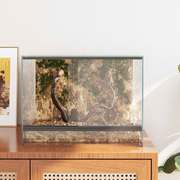 vidaXL Ter&aacute;rium s &uacute;ložiskom Priehľadn&aacute; 40 x 30 x 30 cm Sklo