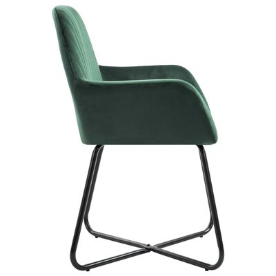 vidaXL Jedálenské stoličky 2 ks zelené zamatové