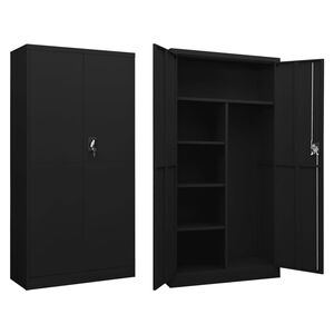 vidaXL Uzamykacia skriňa čierna 90x40x180 cm oceľov&aacute;