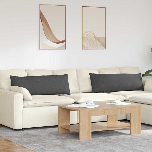 vidaXL Vankúše na pohovku 2 pcs Tmavo šedá 120 x 40 cm