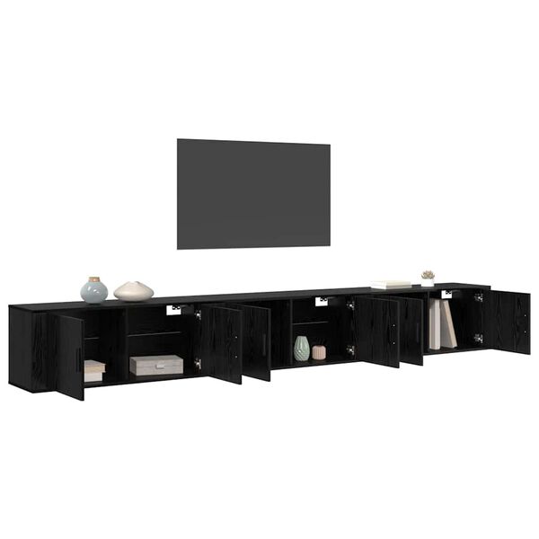 vidaXL N&aacute;stenn&yacute; TV kabinetov&yacute; set 3 pcs Čierny dub 100 x 34,5 x 40 cm