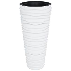 vidaXL Kvetin&aacute;č s odn&iacute;mateľnou vložkou biely 18/45 l PP dr&aacute;žkovan&yacute;