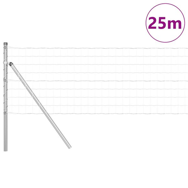 vidaXL Plot s podperou Strieborn&aacute; 0,8 x 25 m Ocel a PVC