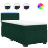 vidaXL Posteľn&yacute; r&aacute;m boxsping s matracom tmavozelen&yacute; 90x200 cm zamat