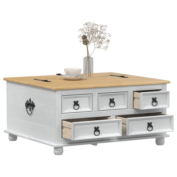 vidaXL storage box Biela 90 x 78 x 45 cm Mas&iacute;vne borovicov&eacute; drevo