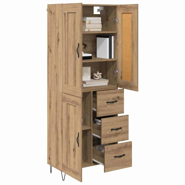 vidaXL Highboard Remeseln&yacute; dub 69,5 x 34 x 180 cm Kompozitn&eacute; drevo