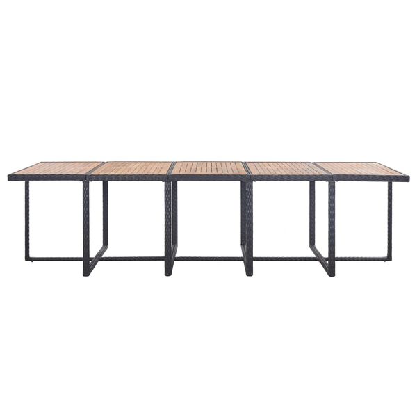 vidaXL 15-dielna vonkajšia jedálenská súprava, podložky, polyratan