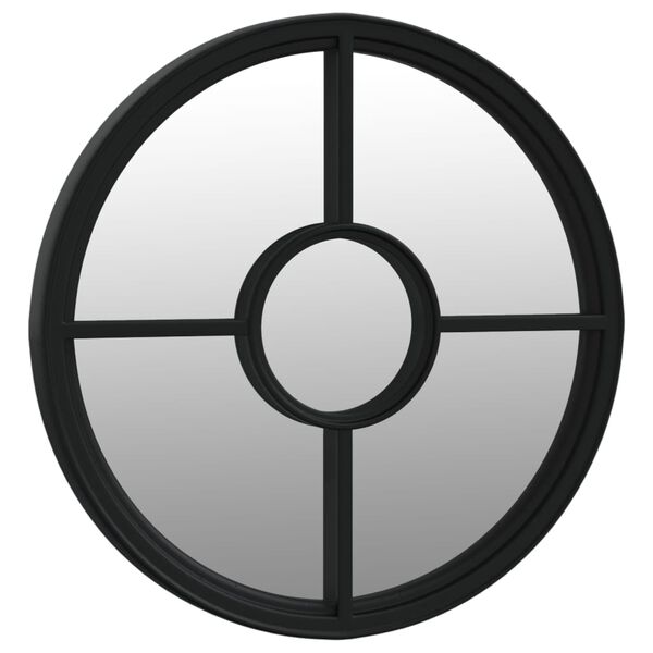 vidaXL Z&aacute;hradn&eacute; zrkadlo čierne 60x4 cm okr&uacute;hle exteri&eacute;rov&eacute; železo