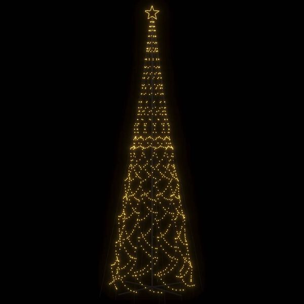 vidaXL Vianočný stromček kužeľ teplý biely 3000 LED 230x800 cm