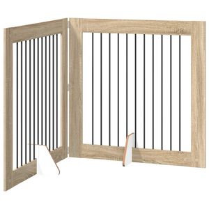 vidaXL Skladacia psia br&aacute;na so stojanmi 2 ks Dub sonoma 200,5 cm
