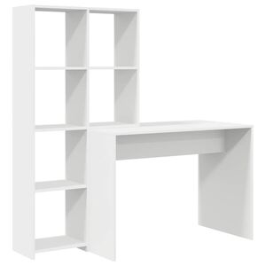 vidaXL St&ocirc;l s poličkou Biela 138,5 x 55 x 143 cm Kompozitn&eacute; drevo