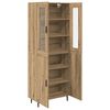 vidaXL Highboard 2 pcs Remeseln&yacute; dub Drevovl&aacute;knit&aacute; doska a sklo