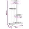 vidaXL 4-posch. stojan na kvety s kolieskami 44x23x80 cm čierny železo