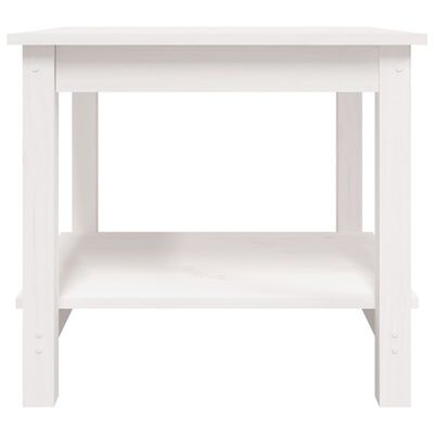 vidaXL Konferenčný stolík biely 50x50x45 cm borovicový masív
