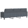 vidaXL 3-miestna pohovka s vank&uacute;&scaron;mi tmavosiv&aacute; 210 cm zamat