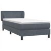 vidaXL Posteľn&yacute; r&aacute;m boxspring s matracom tmavosiv&yacute; 80x210 cm zamat