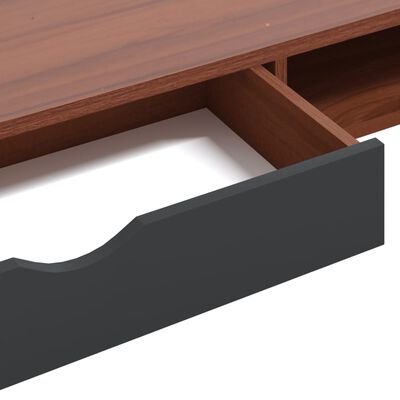 vidaXL Počítačový stôl so zásuvkou hnedý 110x50x75 cm kompozitné drevo