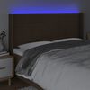 vidaXL Čelo postele s LED tmavohend&eacute; 203x16x118/128 cm l&aacute;tka