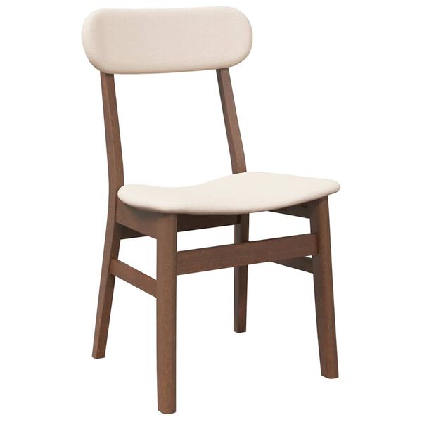 vidaXL jedálenské stoličky s vankúšmi 2 ks Hnedá guma masívneho dreva