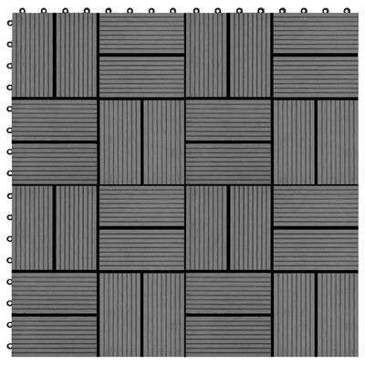 vidaXL Podlahové dlaždice 22 ks, 30x30 cm, 2 m2, WPC, sivé