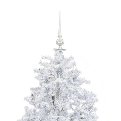 vidaXL Snežiaci vianočný stromček dáždnikovým podstavcom biely 140 cm