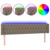 vidaXL Čelo postele s LED sivohned&eacute; 203x16x78/88 cm l&aacute;tka