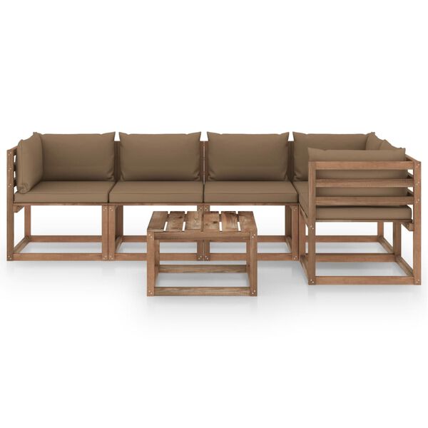 vidaXL 6-dielna paletov&aacute; s&uacute;prava s podložkami, impregnovan&aacute; borovica