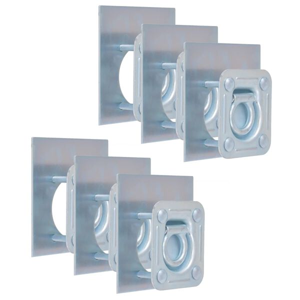 vidaXL Kotviaca miska pre pr&iacute;vesn&yacute; voz&iacute;k, 6 ks, pozinkovan&aacute; oceľ, 2000 kg