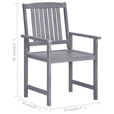 vidaXL Záhradné stoličky 4 ks, akáciový masív, sivé