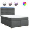 vidaXL Boxspring posteľ s matracom tmavosiv&aacute; 160x200 cm l&aacute;tka