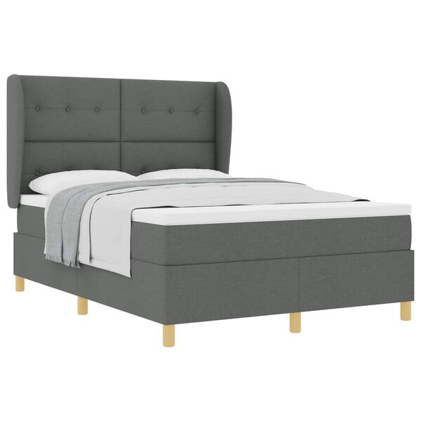 vidaXL Boxspring posteľ s matracom tmavo&scaron;ed&aacute; 90x190 cm Tmavo &scaron;ed&aacute;