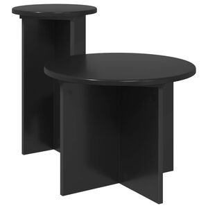 vidaXL Sada pr&iacute;ručn&yacute;ch stol&iacute;kov 2 pcs Čierny dub Kompozitn&eacute; drevo