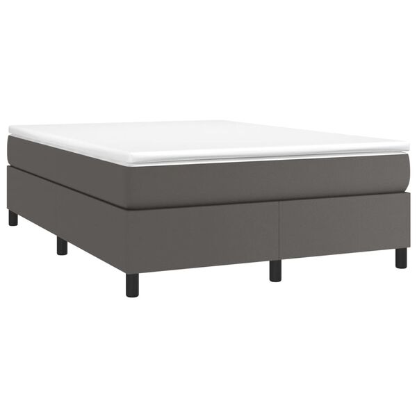vidaXL Boxspring posteľ s matracom siv&aacute; 140x200 cm umel&aacute; koža
