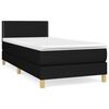 vidaXL Posteľn&yacute; r&aacute;m boxspring s matracom čierny 90x190 cm l&aacute;tka