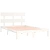 vidaXL Posteľný rám, biely, drevený masív 180x200 cm, Super King
